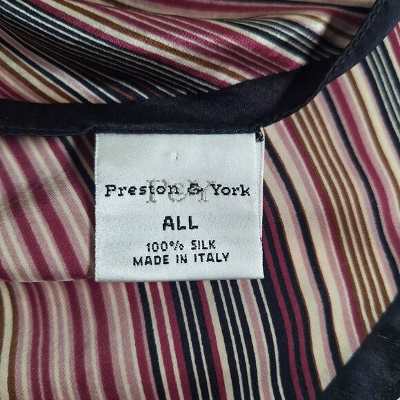 Preston & York 100% Silk Striped Scarf - Picture 2 of 3